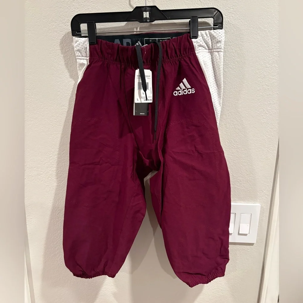 Adidas Woven Football Pants Maroon/White GG7414 Men’s Size Large NWT $90